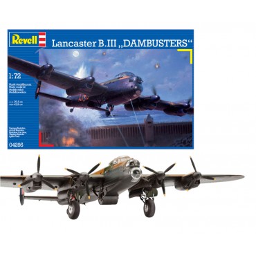 KIT PARA MONTAR REVELL AVIÃO LANCASTER B.III "DAMBUSTERS" 1/72 224 PEÇAS REV 04295